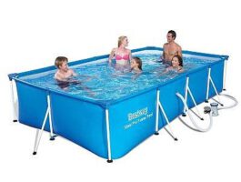 בריכה מלבנית Bestway 56424 400X211X81 כולל משאבת פילטר 330 גלון