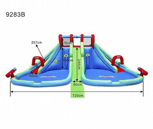 ⁦פארק מים ענק לחצר מגה מרוצים עם 3 מגלשות דגם 9283B חדש⁩ – תמונה ⁦2⁩