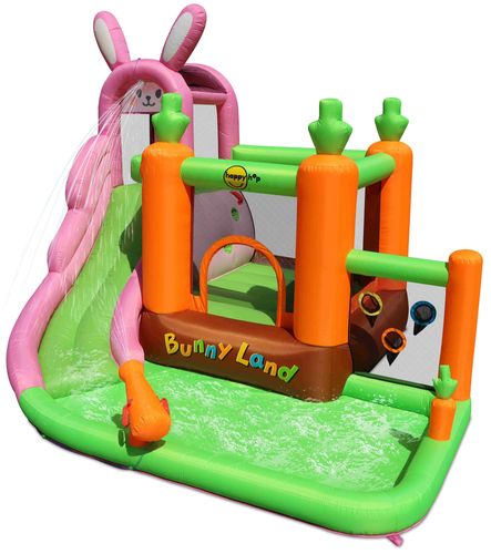 ​תביאו את הקסם של "ארץ הארנבים" לחצר! ​מתקן ה-Bunny Land (דגם 9797) הוא פארק שעשועים ביתי משולב, המעוצב כעולם ארנבים צבעוני ושובה לב. ​הוא מציע חוויה רב-תכליתי ומתאים לשימוש כפארק מים מרענן בקיץ או כמרכז קפיצות יבש לאורך כל השנה. הילדים ייהנו מאזור קפיצה בטיחותי המוגן ברשת, מגלשת ארנב גבוהה וגלוש אל תוך בריכת שכשוך רחבה. ​כל הציוד הנדרש, כולל המפוח החשמלי, כלול בערכה! הקמה מהירה בתוך דקות. המתנה המושלמת שכל ילד חולם עליה.
